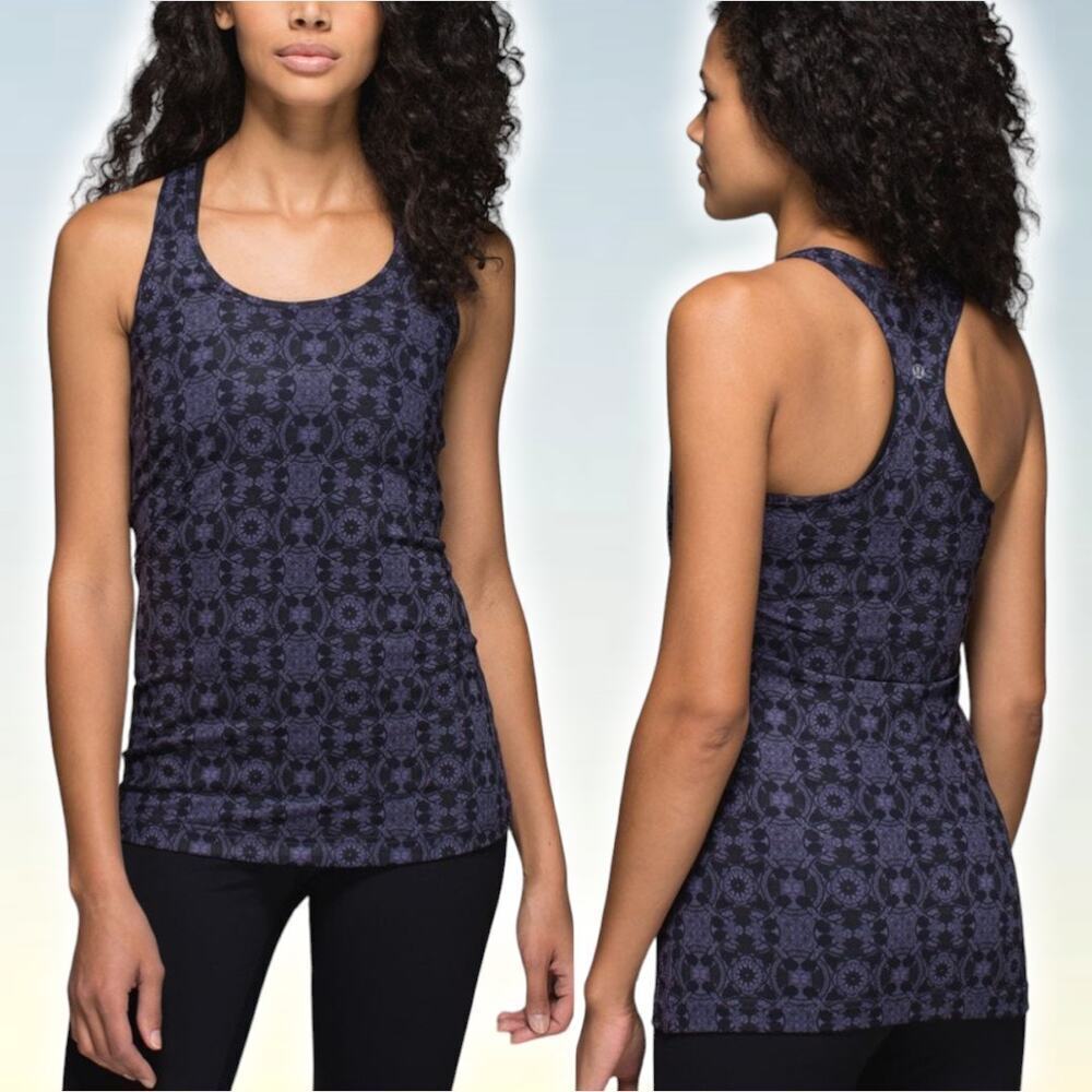 LULULEMON Cool Racerback Sz 4 Mini Prisma Nightfall Black Grape